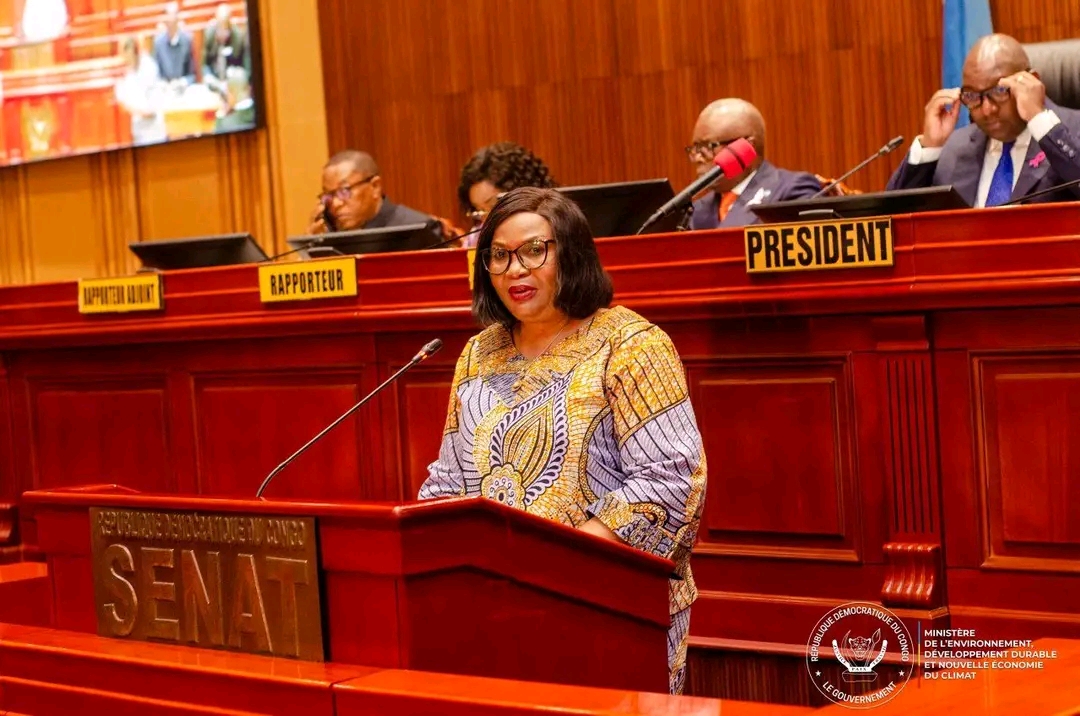 RDC : le Sénat examine le cadre juridique du marché du carbone présenté par Marie Nyange N ...