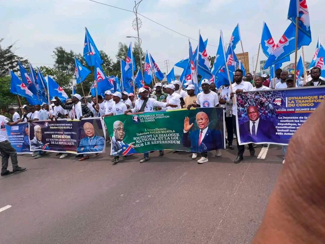 RDC : la DTC de Théodore Kazadi Muayila dans la rue pour soutenir Félix Tshisekedi et la r ...