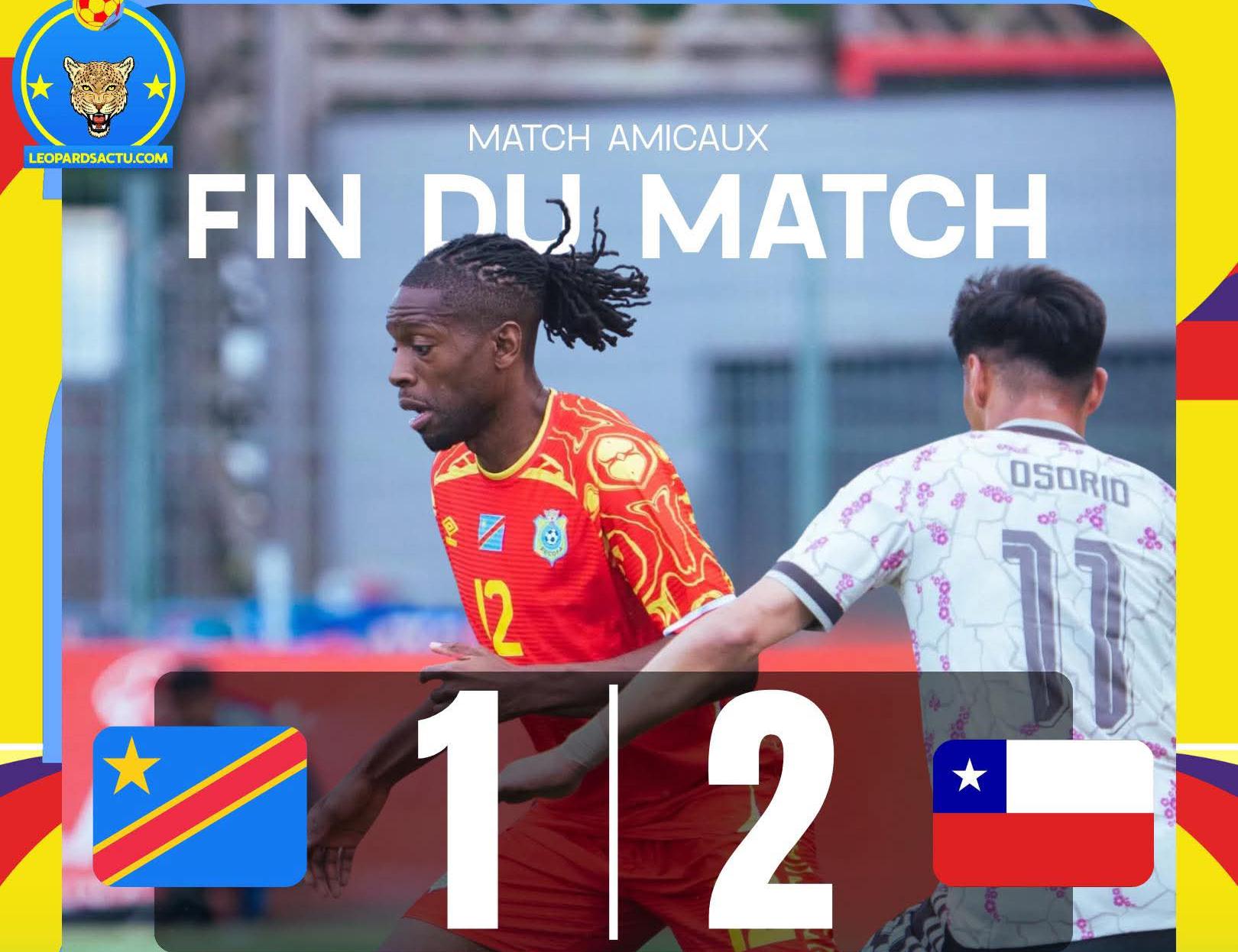 Mondiale 2026 : la RDC s’incline face au Chili (2-1) en amical